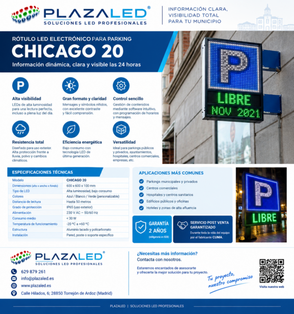 RÓTULO PARA PARKING MODELO CHICAGO P20